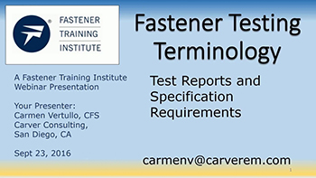 Understanding Fastener Testing Terminology - Training Video